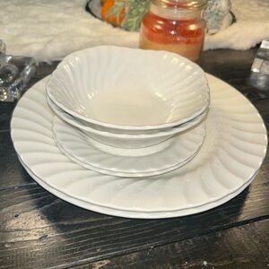 1/2off Vintage JOHNSON BROTHERS REGENCY Earthenware Ironstone Dinnerware 6pc Set